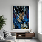 Tableau Dragon Ball Sangoku Vegeta - 40x60cm / Cadre blanc - Toile Imprimée