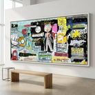 Tableau Street Art Basquiat In Italia - 100x50cm / Cadre blanc - Tableau Street Art
