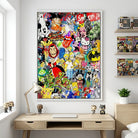 Tableau Street Art Culture 80 - 40x60cm / Cadre Blanc - Tableau animation