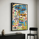 Tableau Basquiat Rêves Urbains - 40x60cm / Cadre Noir - Tableau Basquiat
