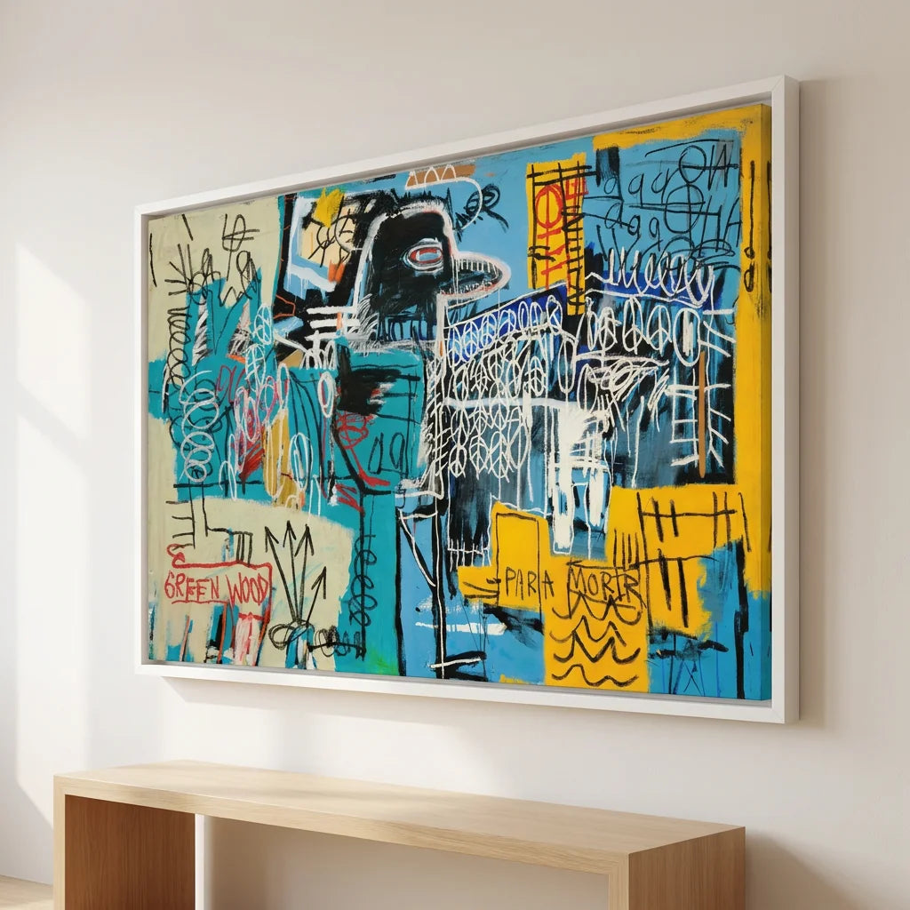 Décoration murale Basquiat pour loft ou bureau créatif
