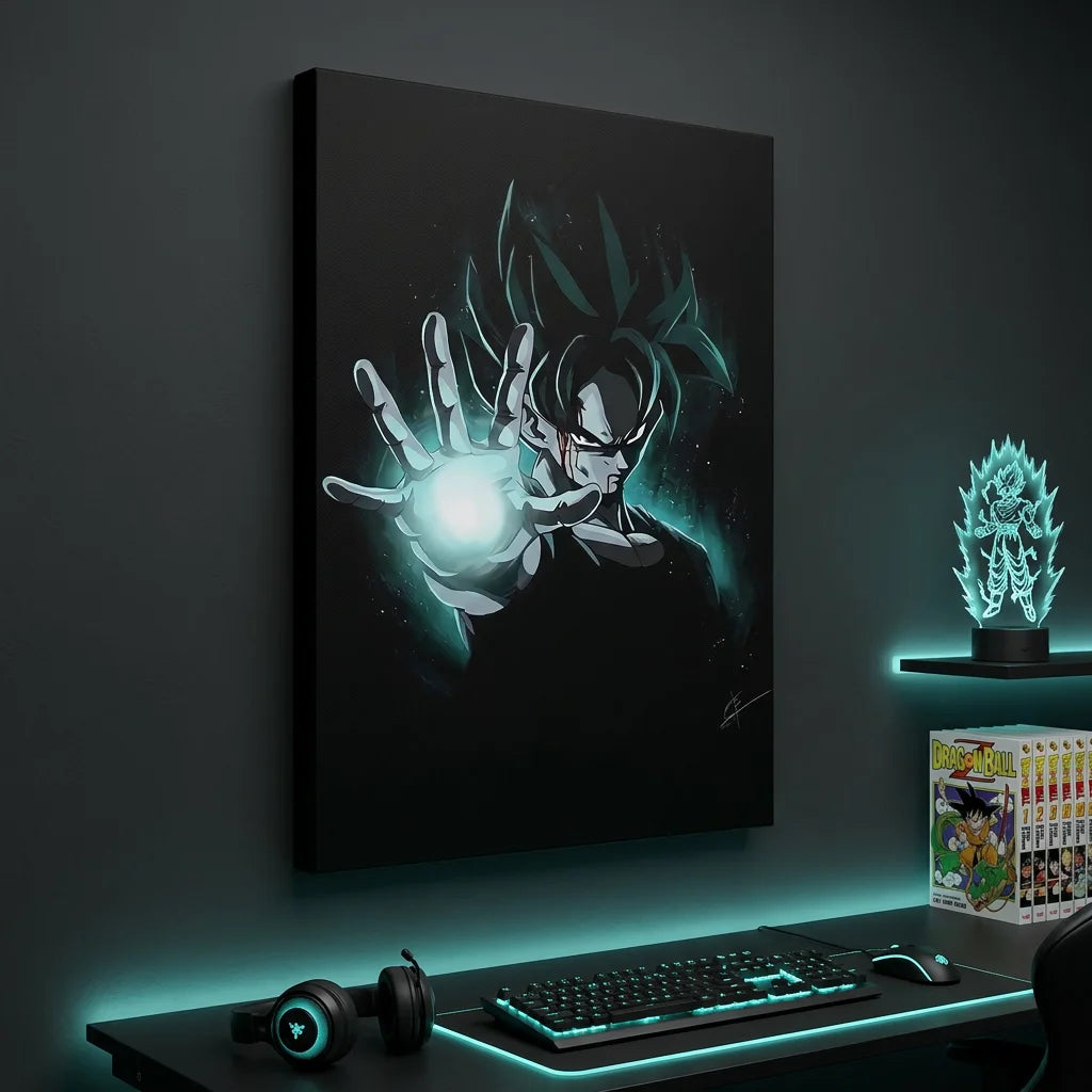 Décoration murale Dragon Ball noire pour chambre geek