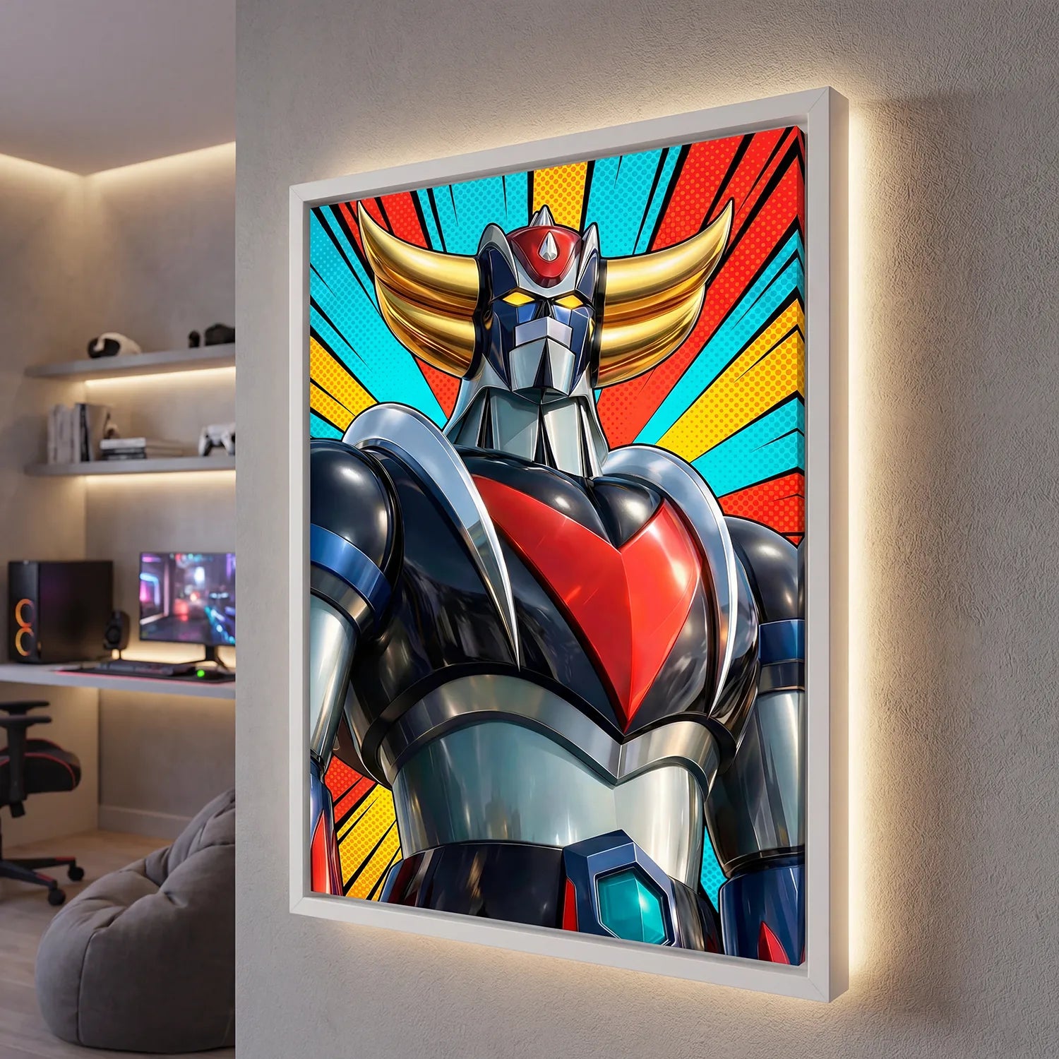 Décoration murale Goldorak robot rétro futuriste art pop