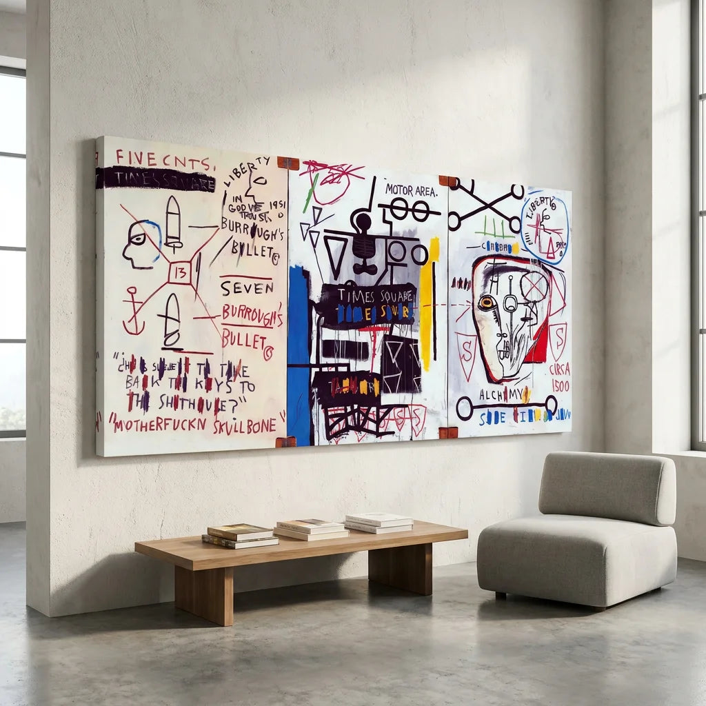 Décoration murale Jean-Michel Basquiat Burroughs pour salon arty