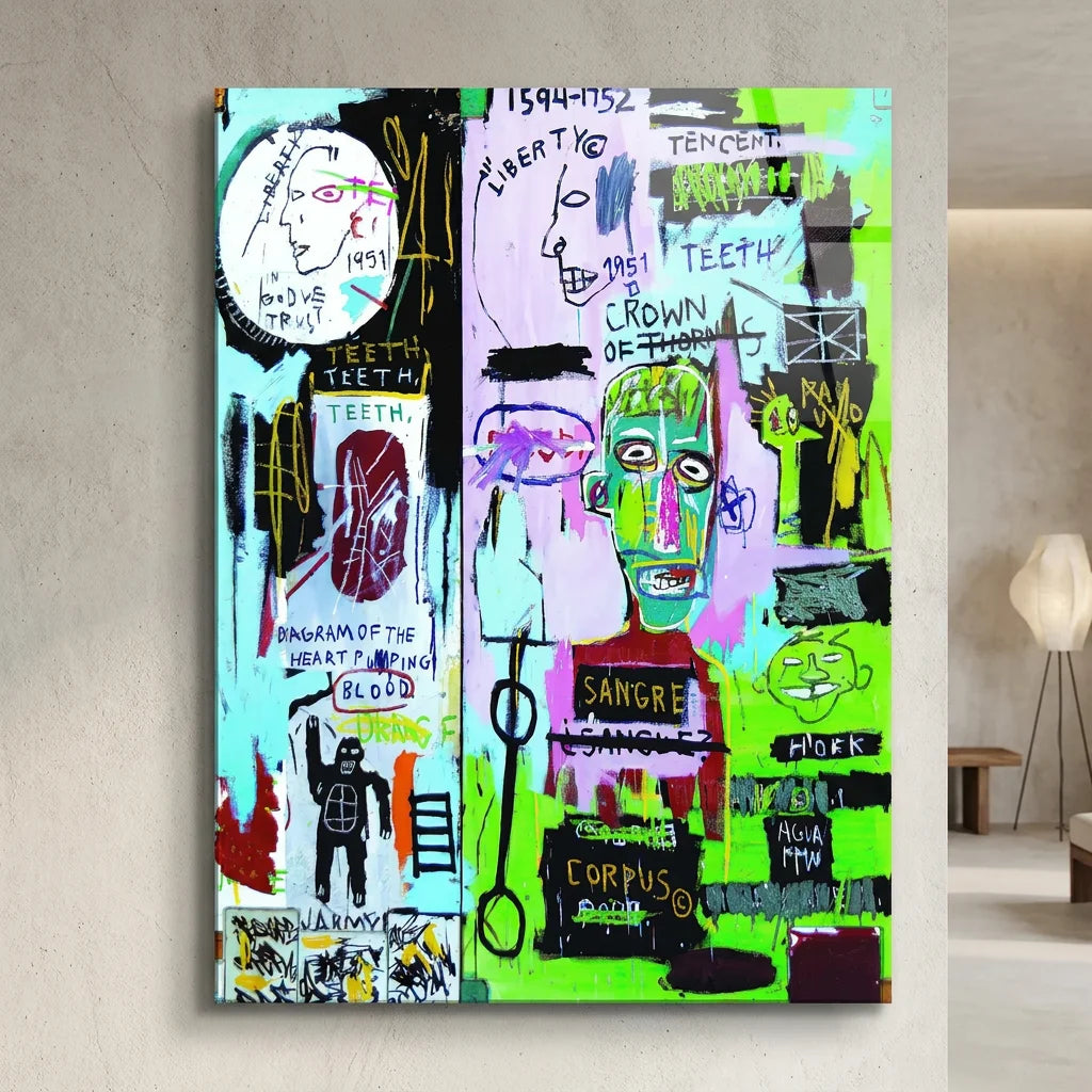 Décoration murale Jean Michel Basquiat In Italia pour salon arty