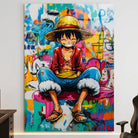 Décoration murale One Piece street art multicolore