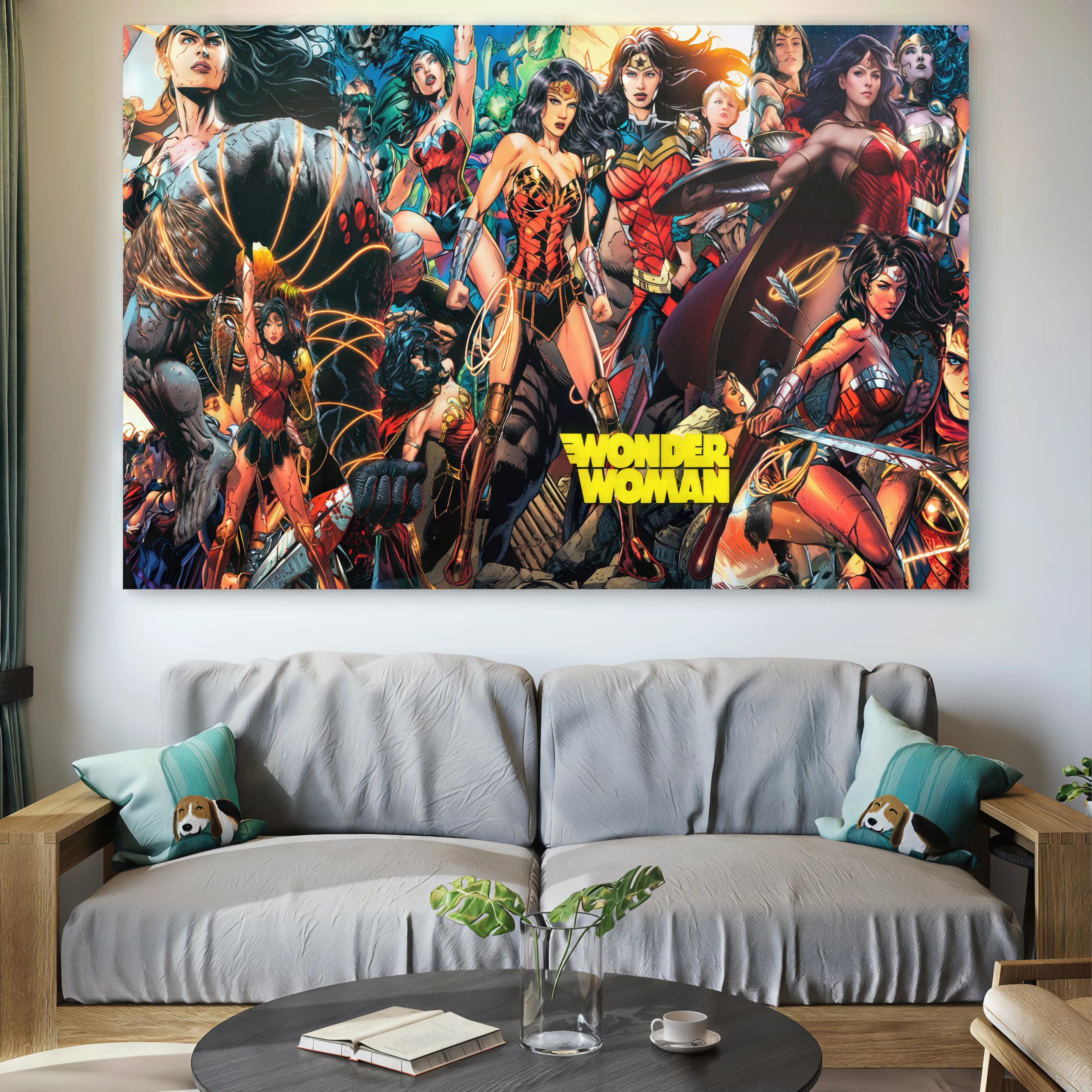Décoration murale héroïne Wonder Woman en impression sur toile

