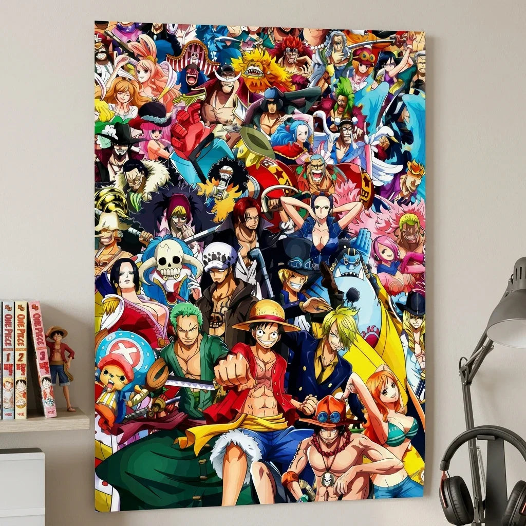 Décoration murale manga One Piece pour bureau gaming