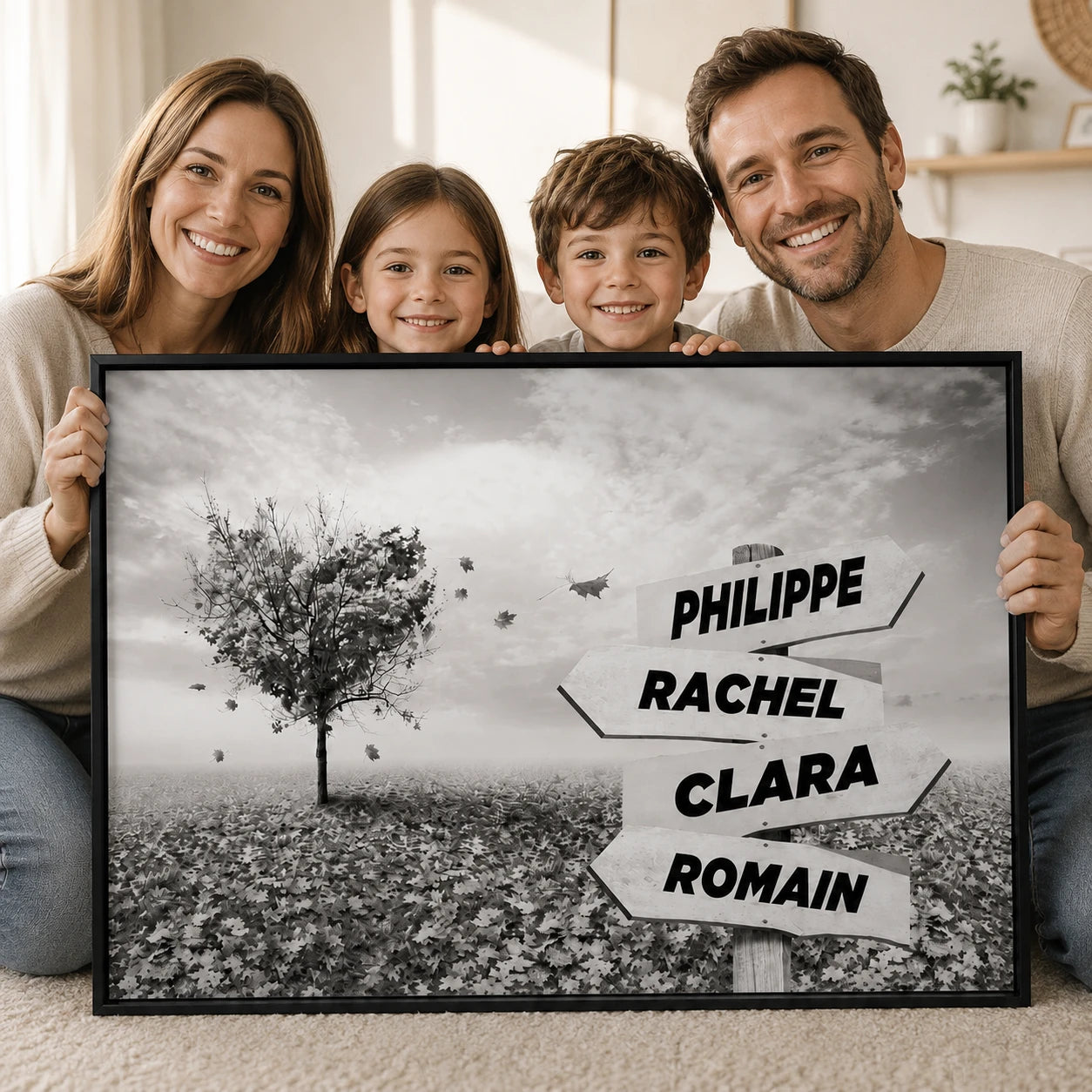 Décoration murale personnalisée avec arbre rouge en forme de cœur