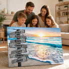 Décoration murale personnalisée mer avec prénoms de famille