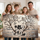 Idée cadeau famille avec tableau personnalisé prénoms