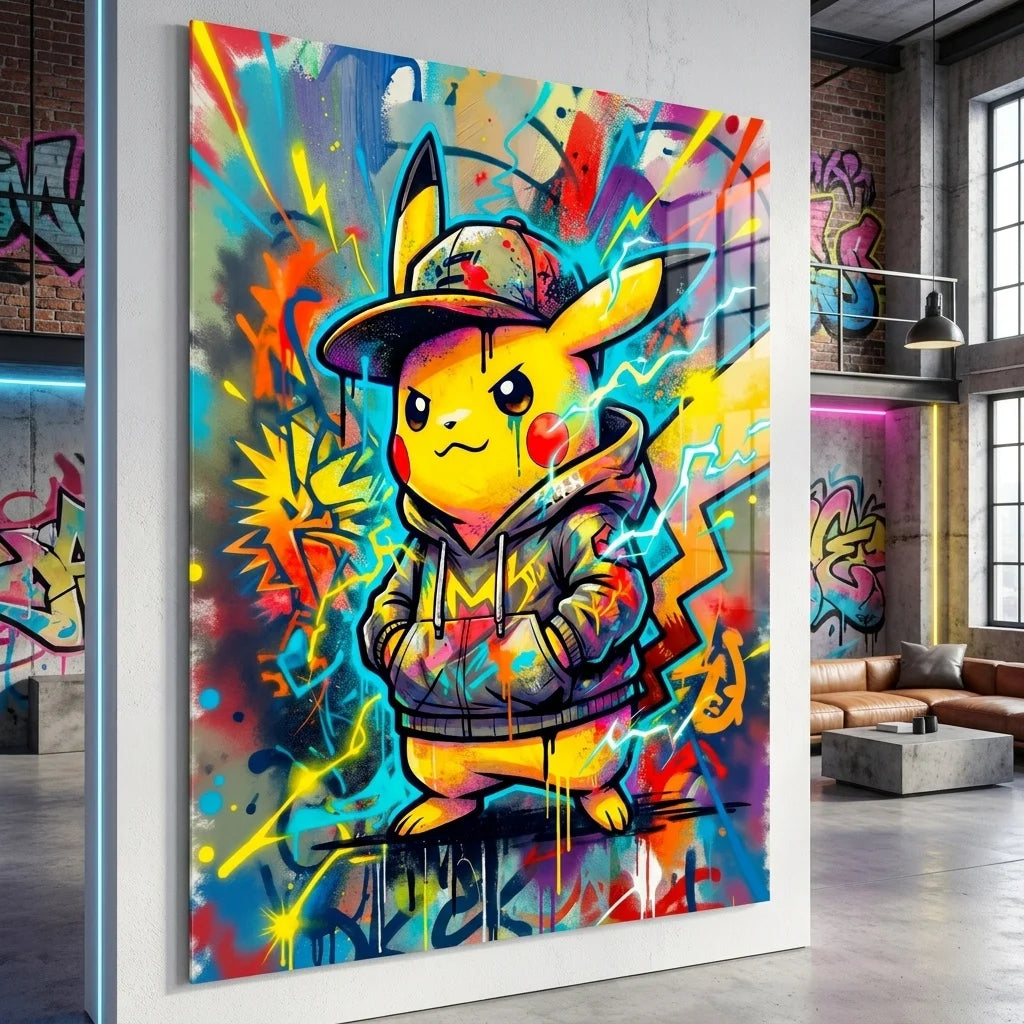 Illustration Pokémon graffiti multicolore