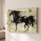 Illustration artistique cheval noir moderne et élégant