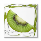 Tableau Cuisine Glaçons et Fruits - 40x40cm / Kiwi / Toile tendue sur châssis - Tableau Cuisine
