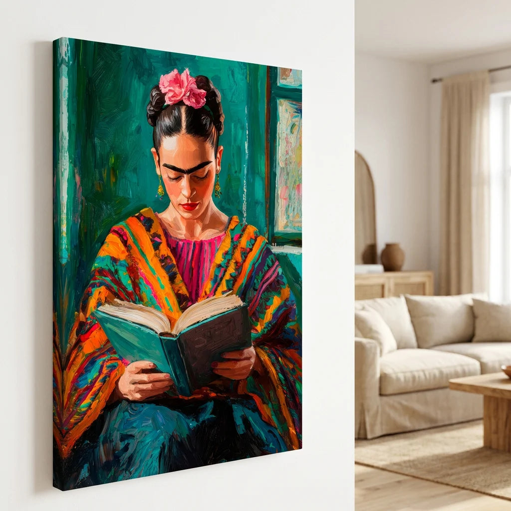Portrait Frida Kahlo couleurs vibrantes et modernes