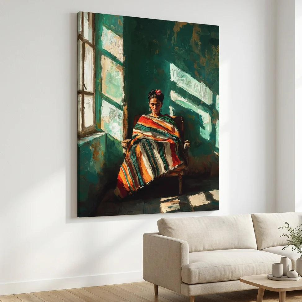 Portrait Frida Kahlo peinture artistique grand format