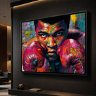 Portrait Muhammad Ali style graffiti pop art