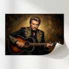 poster johnny hallyday guitare art mural