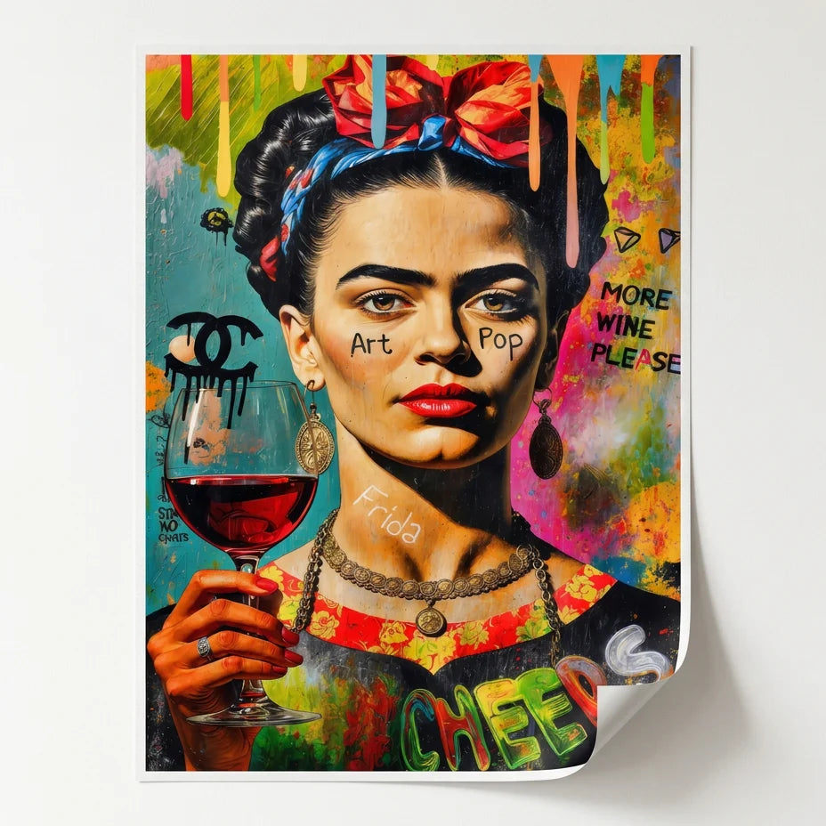 Poster Frida Kahlo coloré