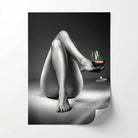 Poster Sensuel Femme au vin rouge