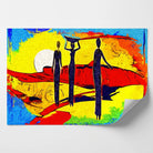 Poster africain scene de vie au soleil 