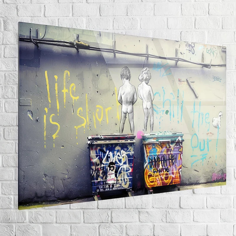 Street art tableau urbain chill the fuck out citation

