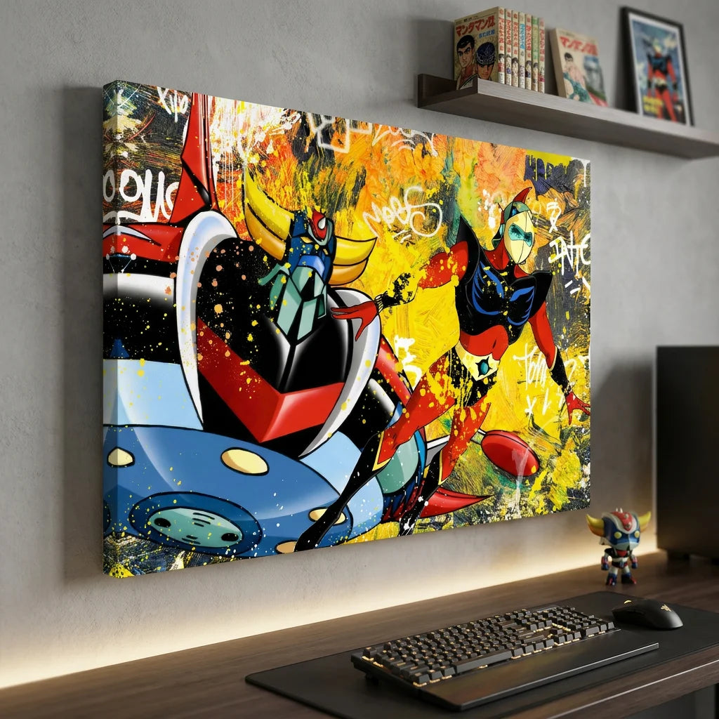 Tableau Goldorak Actarus - 40x60cm / Toile tendue sur châssis - Tableau Animation