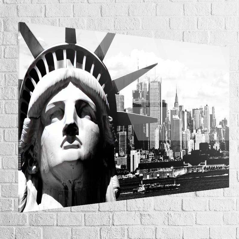 Tableau New York Noir et Blanc Liberty - Montableaudeco
