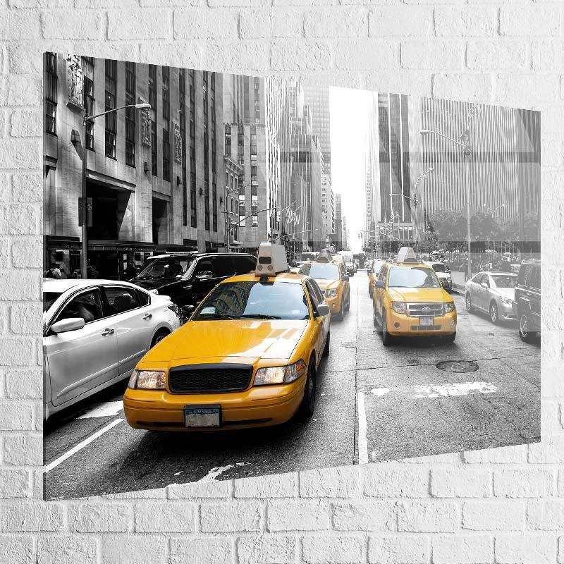 Tableau New York Noir et Blanc Taxi - Montableaudeco