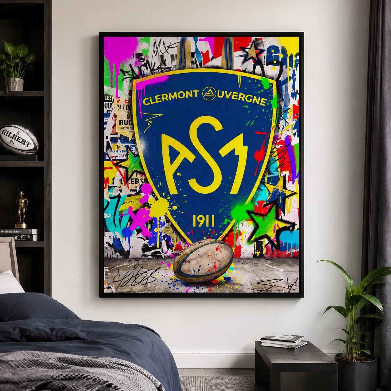 Tableau ASM 1911 décoration murale rugby