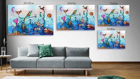 Abstract Canvas Art Aquarium