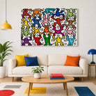 Tableau Acrobats II Keith Haring aux silhouettes colorées