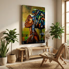 Tableau Afrique Femme du Pays avec femme de profil