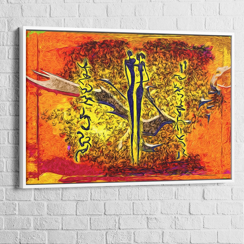 Tableau Afrique cadre blanc – déco chaleureuse et élégante