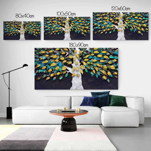 Tree Canvas Art Color Leaves