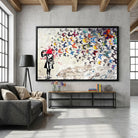 Tableau Banksy Butterfly avec papillons colorés
