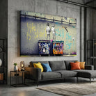 Tableau Banksy Life is Short style street art mural