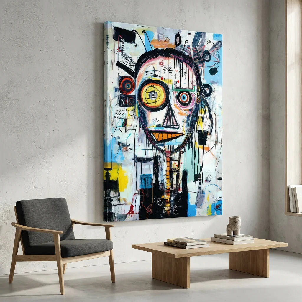 Décoration murale Basquiat pour loft ou bureau créatif