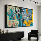 Tableau Basquiat Oiseau D’argent style art brut contemporain