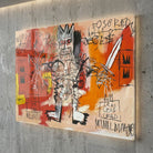 Tableau Basquiat Warrior Graffiti ambiance galerie contemporaine