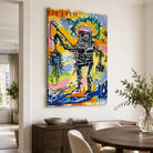 Tableau Basquiat Warrior – œuvre street art colorée au style néo-expressionniste