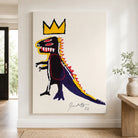Tableau Basquiat dinosaure couronne jaune Street Art
