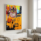 Tableau Basquiat style street art contemporain orange