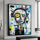 Tableau Basquiat visage abstrait pour décoration moderne