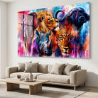 Tableau Big Five Afrique en toile tendue