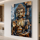 Tableau Bouddha en Plexiglas brillant avec léger reflet