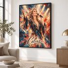 Tableau Céline Dion chantant sur scène