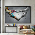 Tableau Cœur sur la main style art urbain moderne