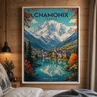 Tableau Chamonix Mont Blanc avec caisse américaine blanche