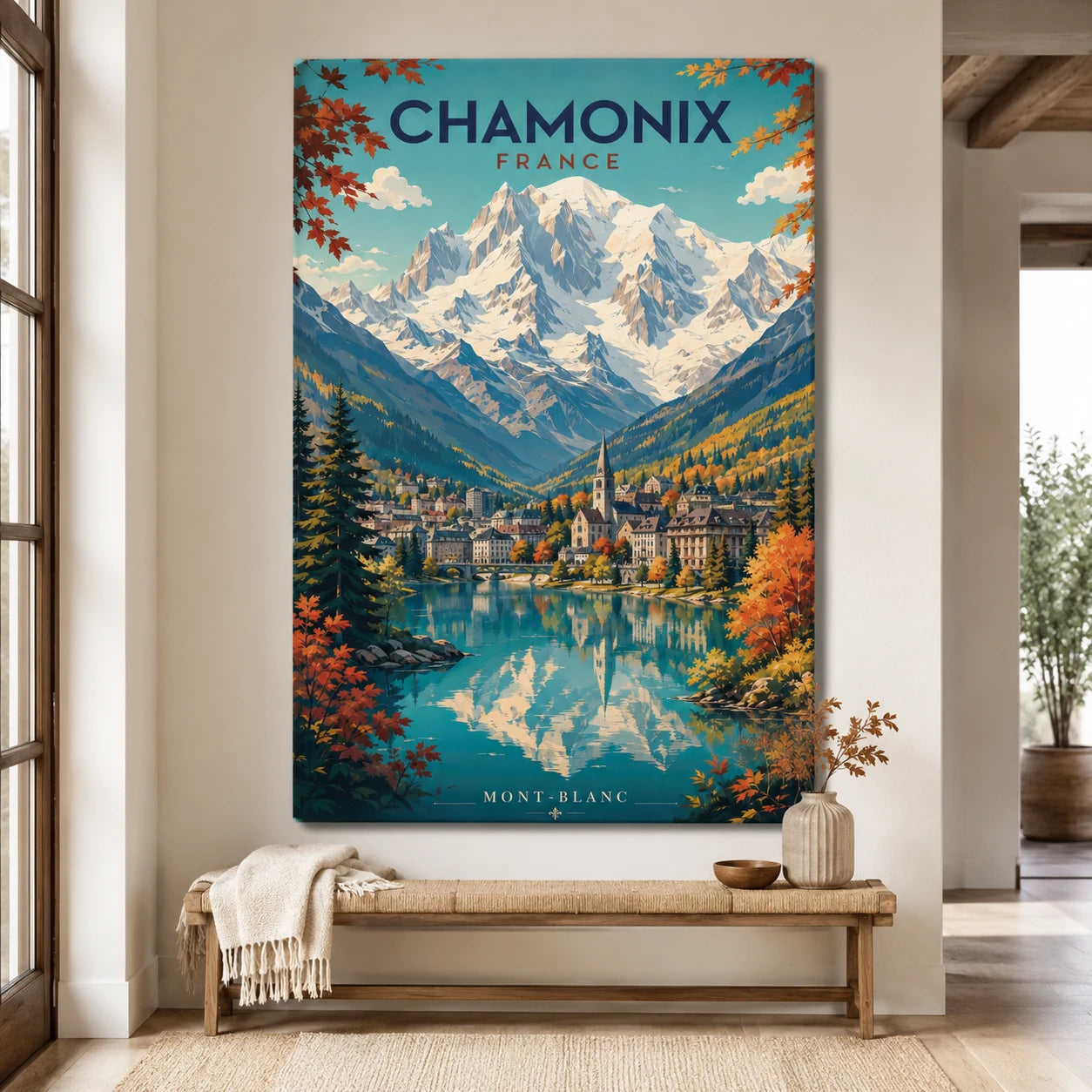 Tableau Chamonix Mont Blanc sur toile tendue